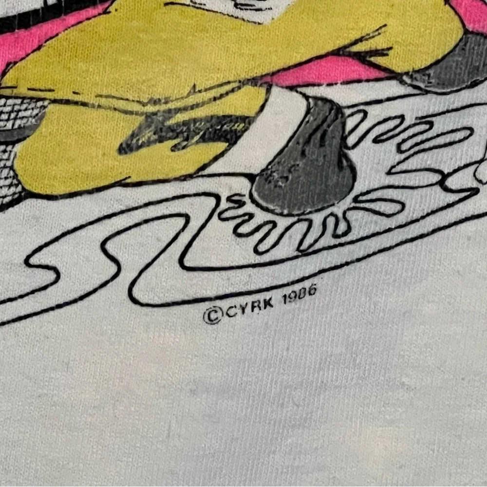 Vintage Surfin Surfari T Shirt XL White CYRK 80s Single Stitch Made in USA - Picture 3 of 7